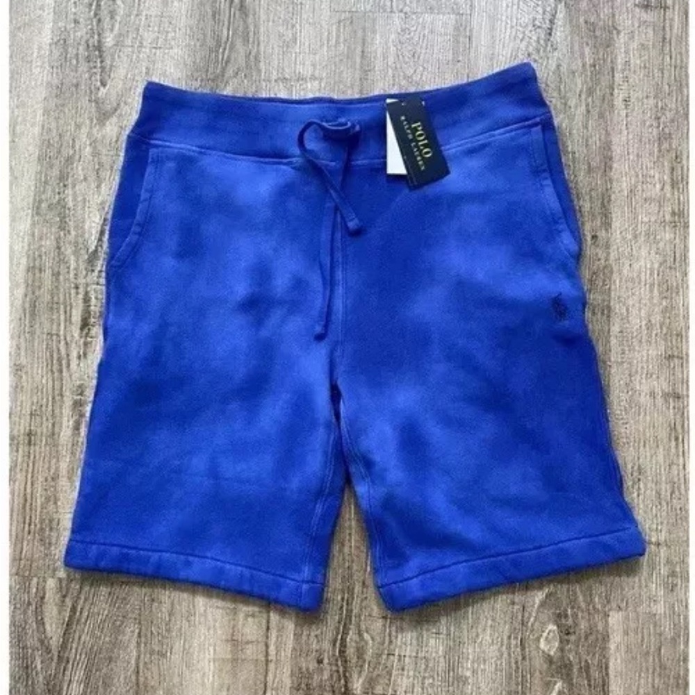 Ralph Lauren Polo Mens Tie Dye Fleece Shorts Blue Sz Small